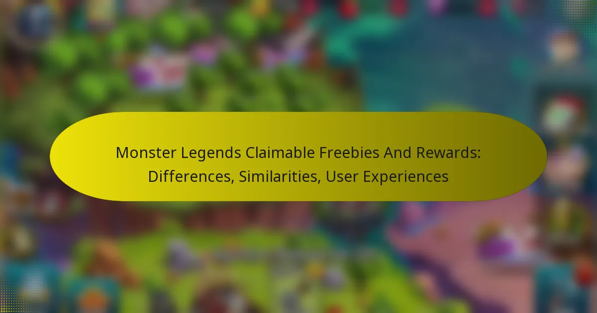 Monster Legends Claimable Freebies And Rewards: Differences, Similarities, User Experiences