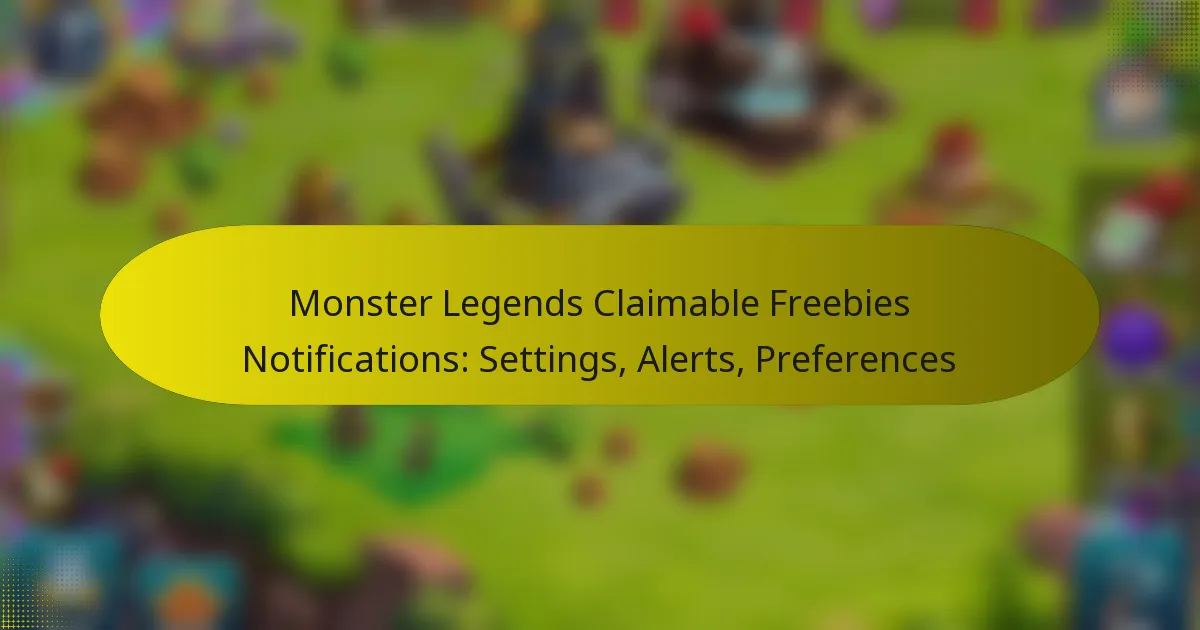 Monster Legends Claimable Freebies Notifications: Settings, Alerts, Preferences