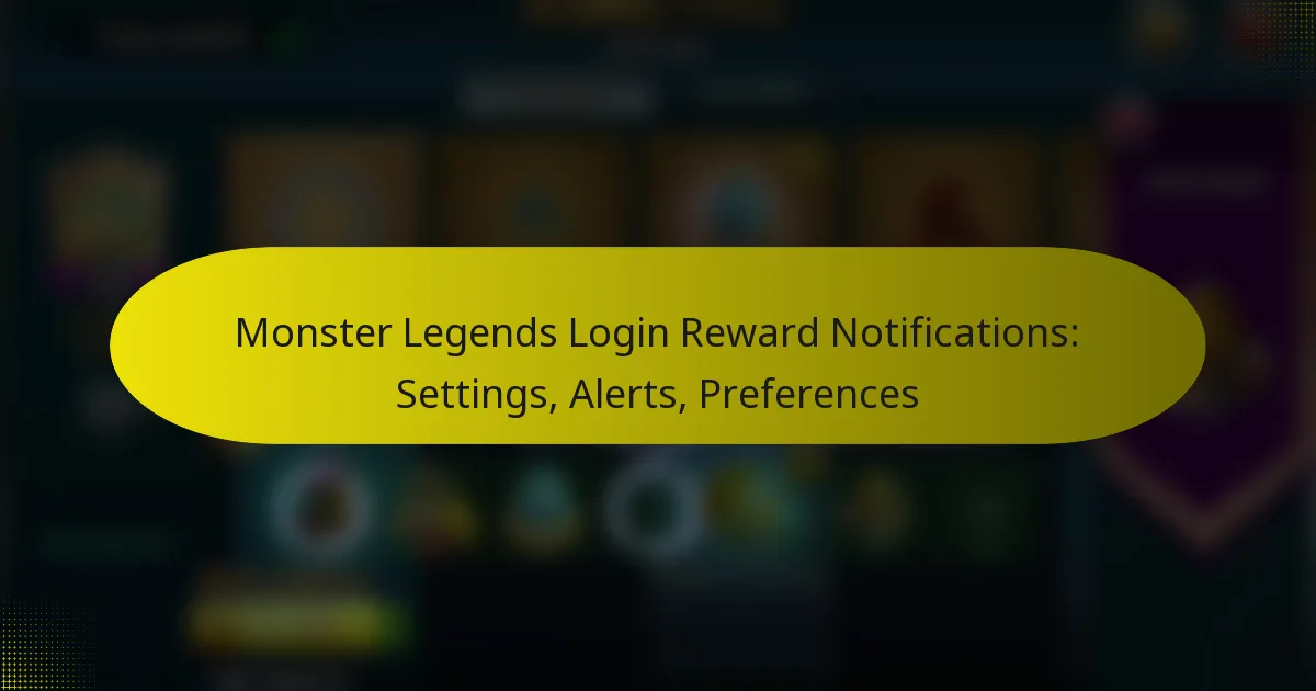 Monster Legends Login Reward Notifications: Settings, Alerts, Preferences