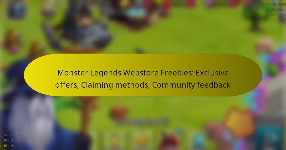 Monster Legends Webstore Freebies: Exclusive offers, Claiming methods, Community feedback