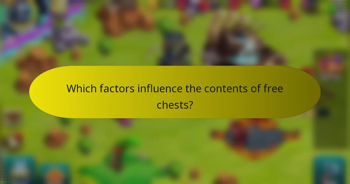 Which factors influence the contents of free chests?